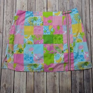 Lilly Pulitzer Patchwork Skirt Retired Print EUC